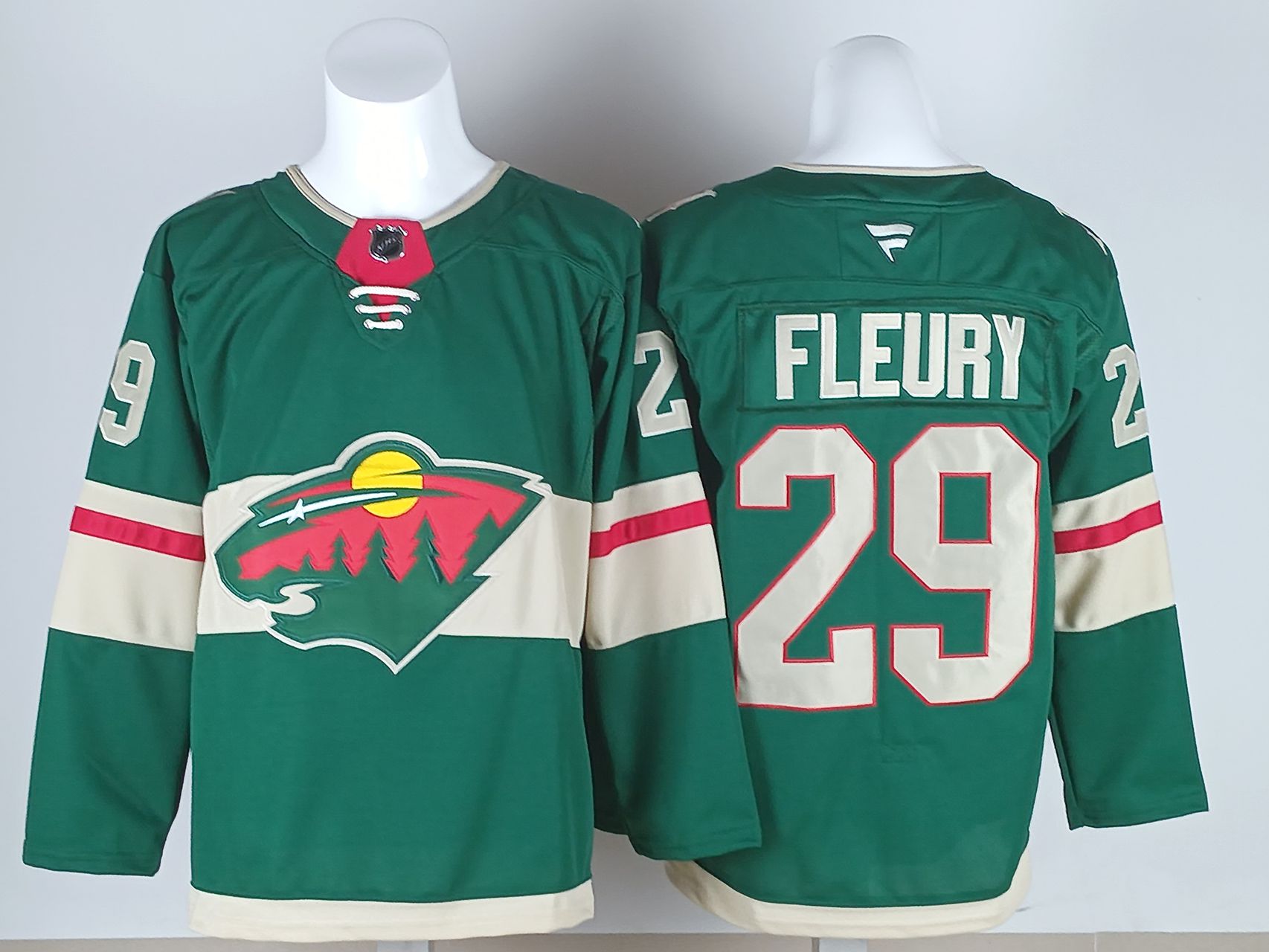 Men 2026 Minnesota Wild #29 Fleury Green NHL Jersey style 01